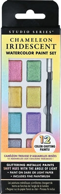 Studio Series Chameleon Iridescent Watercolor Paint Set (12-Colors) by Peter Pauper Press Inc