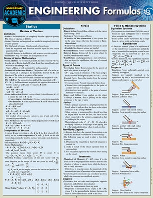 Engineering Formulas: A Quickstudy Laminated Reference Guide by Ajmera, Beena