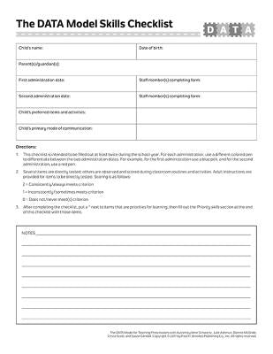 Project Data Skills Checklist Forms by Schwartz, Ilene S.