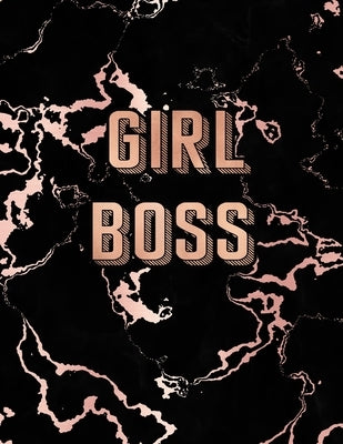 Girl Boss: Inspirational Quote Notebook, Trendy Black Marble and Rose Gold - 8.5 x 11, 120 College Ruled Pages by Blush Marble Notebooks