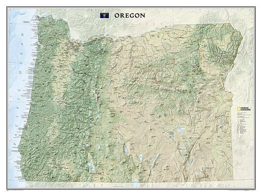 National Geographic Oregon Wall Map - Laminated (40.5 X 30.25 In) by National Geographic Maps