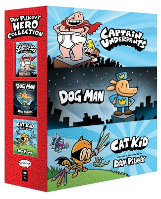 Dav Pilkey's Hero Collection: 3-Book Boxed Set (Captain Underpants #1, Dog Man #1, Cat Kid Comic Club #1) by Pilkey, Dav