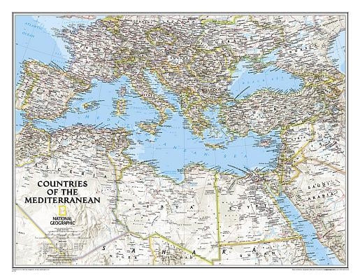 National Geographic Countries of the Mediterranean Wall Map - Classic - Laminated (30.25 X 23.5 In) by National Geographic Maps