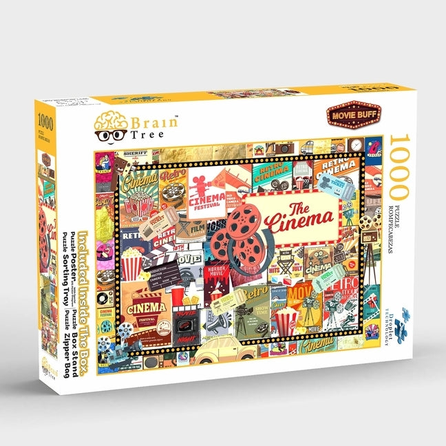 Brain Tree - Movie Buff 1000 Piece Puzzle for Adults: With Droplet Technology for Anti Glare & Soft Touch by Brain Tree Games LLC