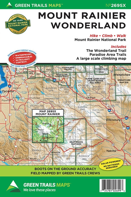 Mount Rainier Wonderland Climbing, Wa No. 269sx by Maps, Green Trails