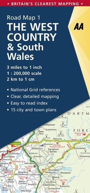 The West Country & South Wales Road Map by AA Publishing