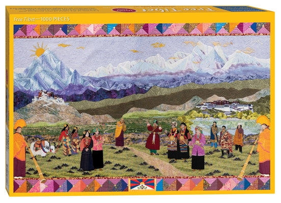 Free Tibet Quilt Jigsaw Puzzle for Adults by Meri Henriques Vahl: 1000 Pieces, Dimensions 29.5" X 19.5" by Vahl, Meri Henriques