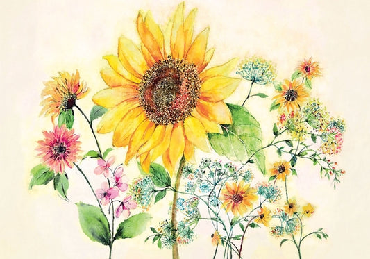 Watercolor Sunflower Note Cards by Wan, Lauren