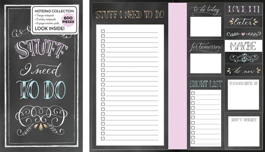Book of Sticky Notes: Stuff I Need to Do (Chalkboard) by New Seasons