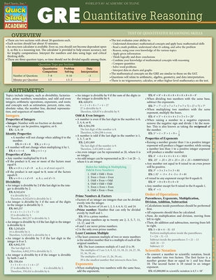 GRE - Quantitative Reasoning: Quickstudy Laminated Reference Guide by Barcharts Inc