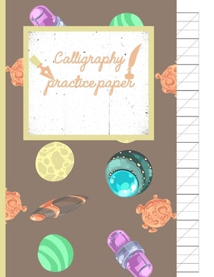 Calligraphy Practice paper: Gifts for space lovers; cute & elegant Hurricane Space UFO hand writing workbook with practice sheets for adults & kid by Publishing, Creative Line