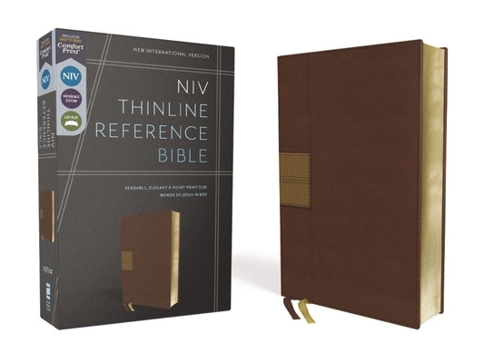 Niv, Thinline Reference Bible, Leathersoft, Brown, Red Letter, Comfort Print by Zondervan