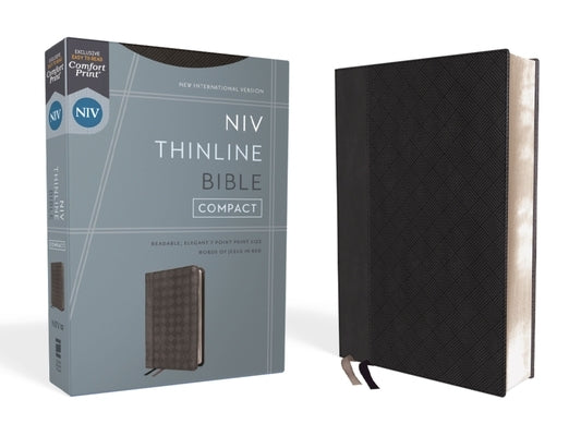 Niv, Thinline Bible, Compact, Leathersoft, Black/Gray, Red Letter, Comfort Print by 