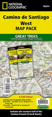 Camino de Santiago West Map [Map Pack Bunde] Map by National Geographic Maps - Trails Illust
