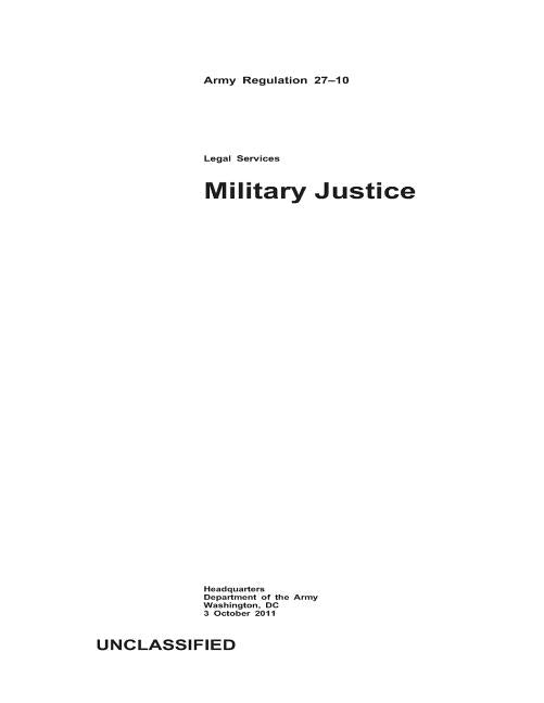 Military Justice by Army, Department Of the
