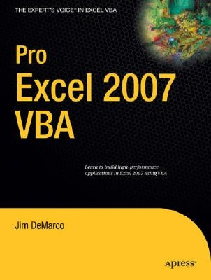 Pro Excel 2007 VBA by DeMarco, Jim