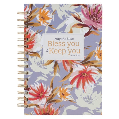 Christian Art Gifts Inspirational Journal, Bless You & Keep You Wide Ruled Notebook, Numbers 6:24 Bible Verse, Pink, 192 Lined Pages W/Scripture, (8.4 by 