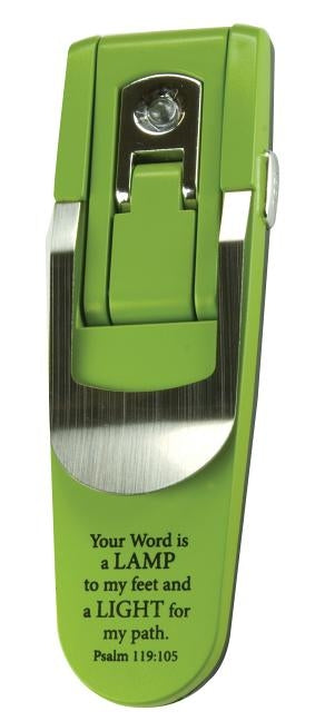 Hydraulic Pop-Up Green Booklight [With Battery] by Christian Art Gifts