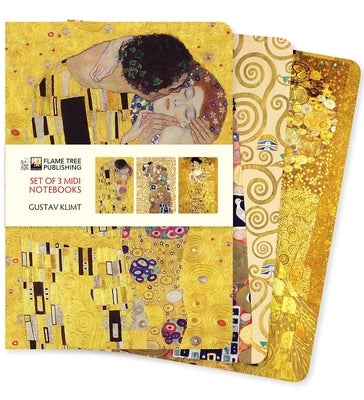 Gustav Klimt Set of 3 MIDI Notebooks by Flame Tree Studio