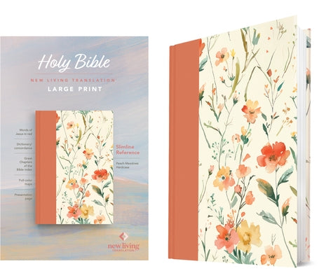 NLT Large Print Slimline Reference Bible (Hardcover, Peach Meadows, Red Letter) by New Living Translation