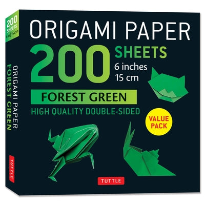 Origami Paper 200 Sheets Forest Green 6 (15 CM): Solid Green Double-Sided Origami Sheets with Instructions for 9 Projects by Tuttle Studio