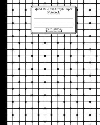 Quad Rule 5x5 Graph Paper Notebook. 8 X 10. 120 Pages. Geometric Shapes Cover: White Black Mesh Squares Dots Pattern Cover. Square Grid Paper, Graph R by Publishing, Ts