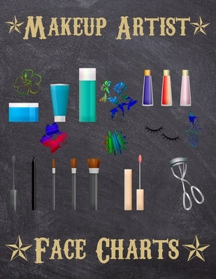 Makeup Artist Face Charts: Makeup cards to paint the face directly on paper with real make-up - Ideal for: professional make-up artists, vloggers by Dyzamora, From