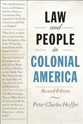 Law and People in Colonial America by Hoffer, Peter Charles