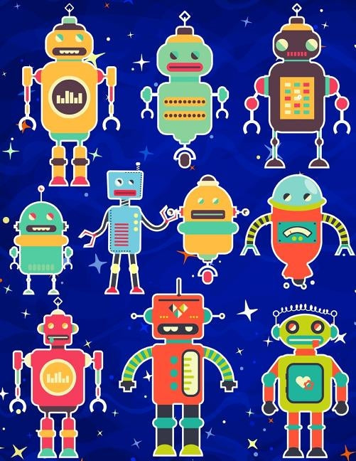 Robots Sticker Album For Boys: 100 Plus Pages For PERMANENT Sticker Collection, Activity Book For Boys - 8.5 by 11 by Scales, Maz