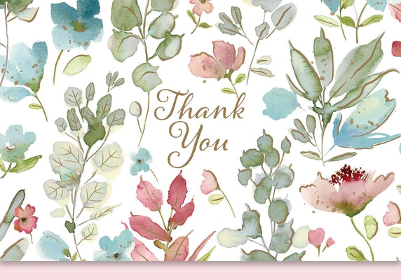 Floral Watercolor Thank You Notes (14 Cards, 15 Self-Sealing Envelopes) by 