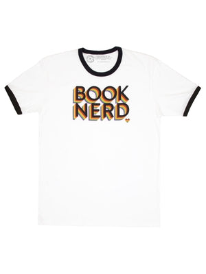 Book Nerd Pride Unisex Ringer T-Shirt Medium by Out of Print
