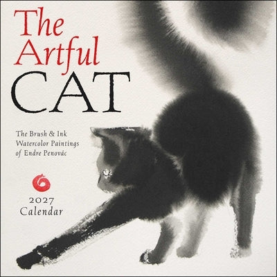 The Artful Cat 2027 Wall Calendar: Brush and Ink Watercolor Paintings by Penovác, Endre