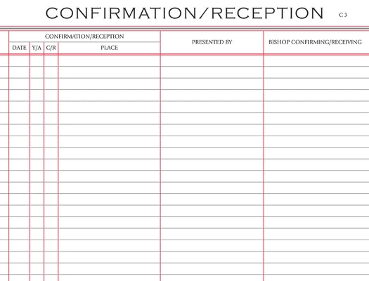 Register of Confirmation/Receptions #37: Small Size by Church Publishing