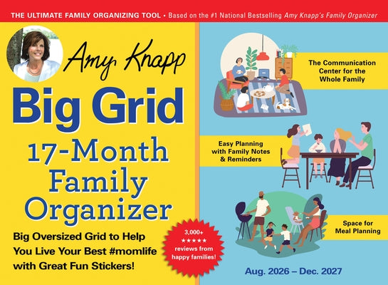 2027 Amy Knapp's Big Grid Family Organizer Wall Calendar: August 2026 - December 2027 by Knapp, Amy