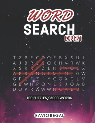 Word Search Expert 100 Puzzles 3000 Words: funny word search book large print - Hard brain games Puzzles for Men Women Adults Teens by Regal, Ravio