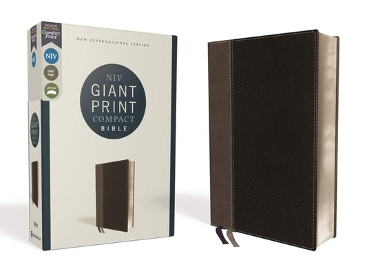 Niv, Giant Print Compact Bible, Leathersoft, Black, Red Letter Edition, Comfort Print by Zondervan