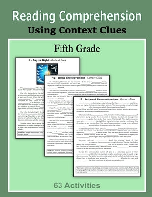 Reading Comprehension - Using Context Clues - Fifth Grade by Mahoney, C.
