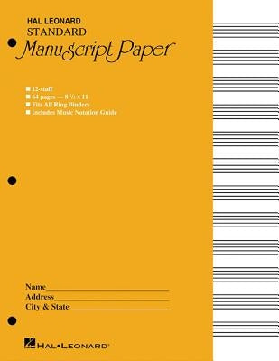 Standard Manuscript Paper ( Yellow Cover) by Hal Leonard Corp