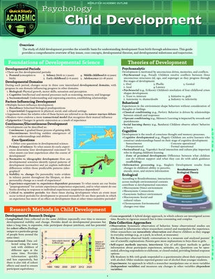 Psychology - Child Development: A Quickstudy Laminated Reference Guide by Jipson, Jennifer