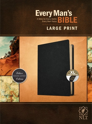 Every Man's Bible Nlt, Large Print (Genuine Leather, Black, Indexed) by Arterburn, Stephen