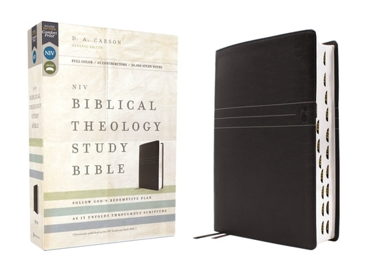 Niv, Biblical Theology Study Bible (Trace the Themes of Scripture), Leathersoft, Black, Thumb Indexed, Comfort Print: Follow God's Redemptive Plan as by Carson, D. A.