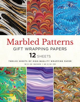 Marbled Patterns Gift Wrapping Paper - 12 Sheets: 18 X 24 Inch (45 X 61 CM) High-Quality Wrapping Paper by Tuttle Studio