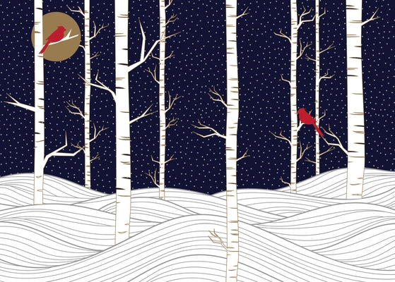 Birch Trees in Winter Deluxe Boxed Holiday Cards (20 Cards, 21 Self-Sealing Envelopes) by Peter Pauper Press Inc