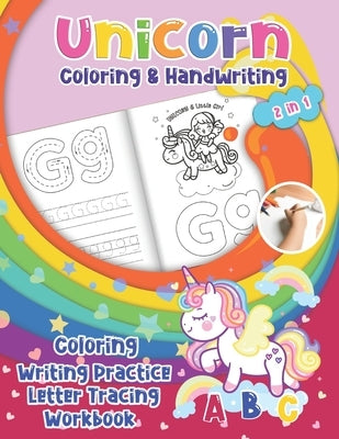 Unicorn Coloring & Handwriting 2 in 1 Coloring Writing Practice letter tracing Workbook: Tracing Alphabet for Preschoolers & Kids ages 3-5 - learning by Valley, Eebook