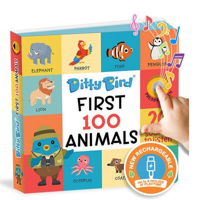 Ditty Bird First 100 Animals Interactive Sound Book for Toddlers 1- 3 Speech Therapy Learning Books for 1 Year Old by Ditty Bird