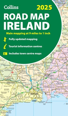 2025 Collins Road Map of Ireland: Folded Road Map by Collins