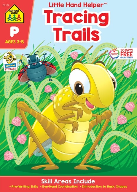 School Zone Tracing Trails Workbook with Stickers by Zone, School