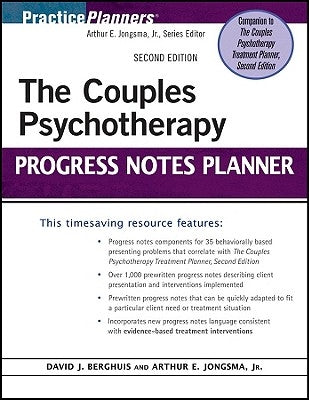 The Couples Psychotherapy Progress Notes Planner by Jongsma, Arthur E.