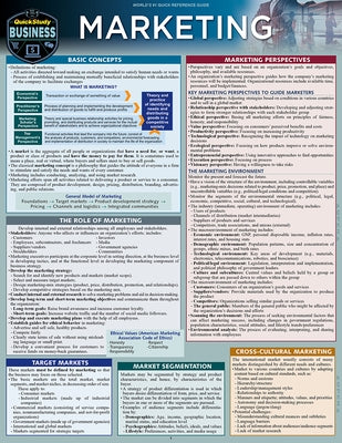 Marketing: A Quickstudy Laminated Reference Guide by Murdick, Robert