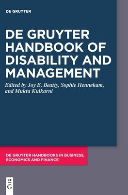 de Gruyter Handbook of Disability and Management by Beatty, Joy